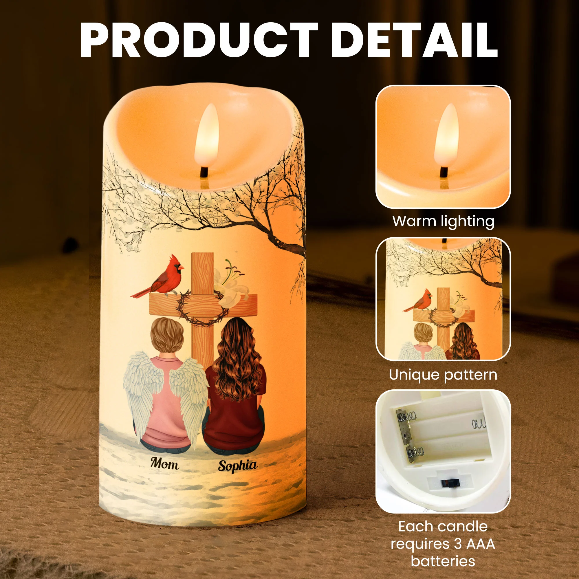 Your Light Will Always Shine In My Heart - Personalized LED Candle - Image 5