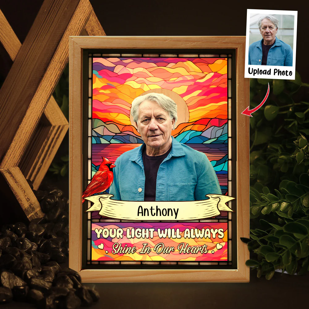 Your Light Will Always Shine In My Heart - Personalized Photo Frame Light Box - New Theme - Image 2