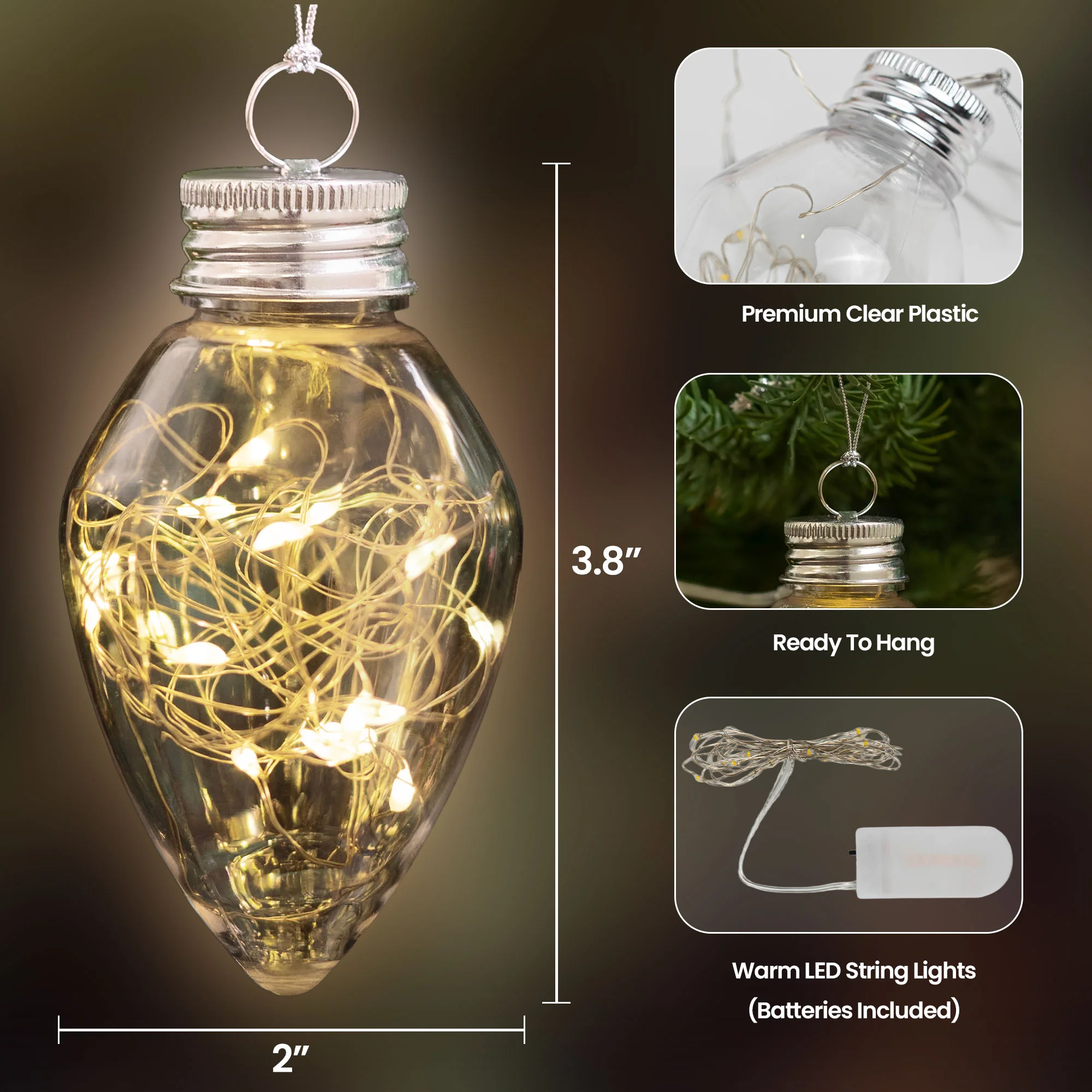 Your Light Will Always Shine In Our Hearts Memorial - Personalized Photo LED Christmas Light - Image 6