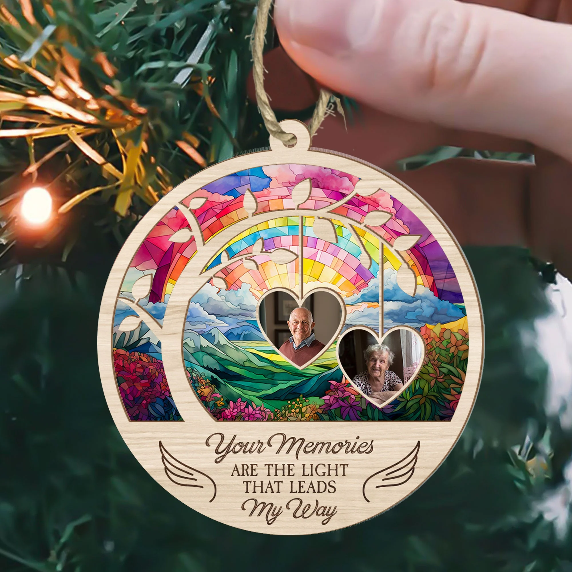 Your Memories Are The Light That Leads My Way - Personalized Suncatcher Ornament - Image 4