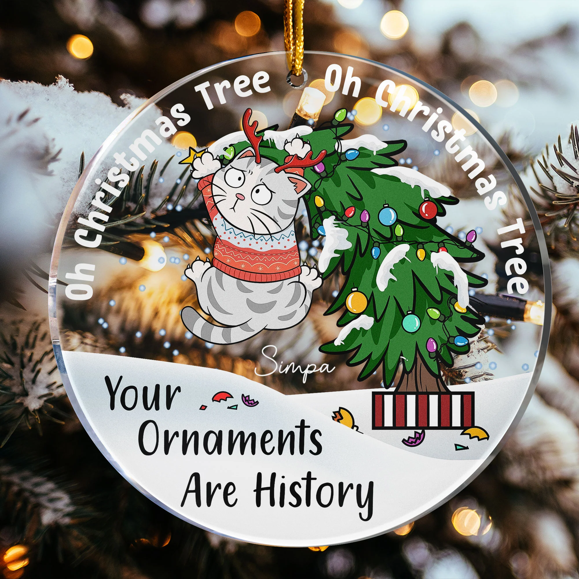 Your Ornaments Are History - Personalized Acrylic Ornament - Image 2