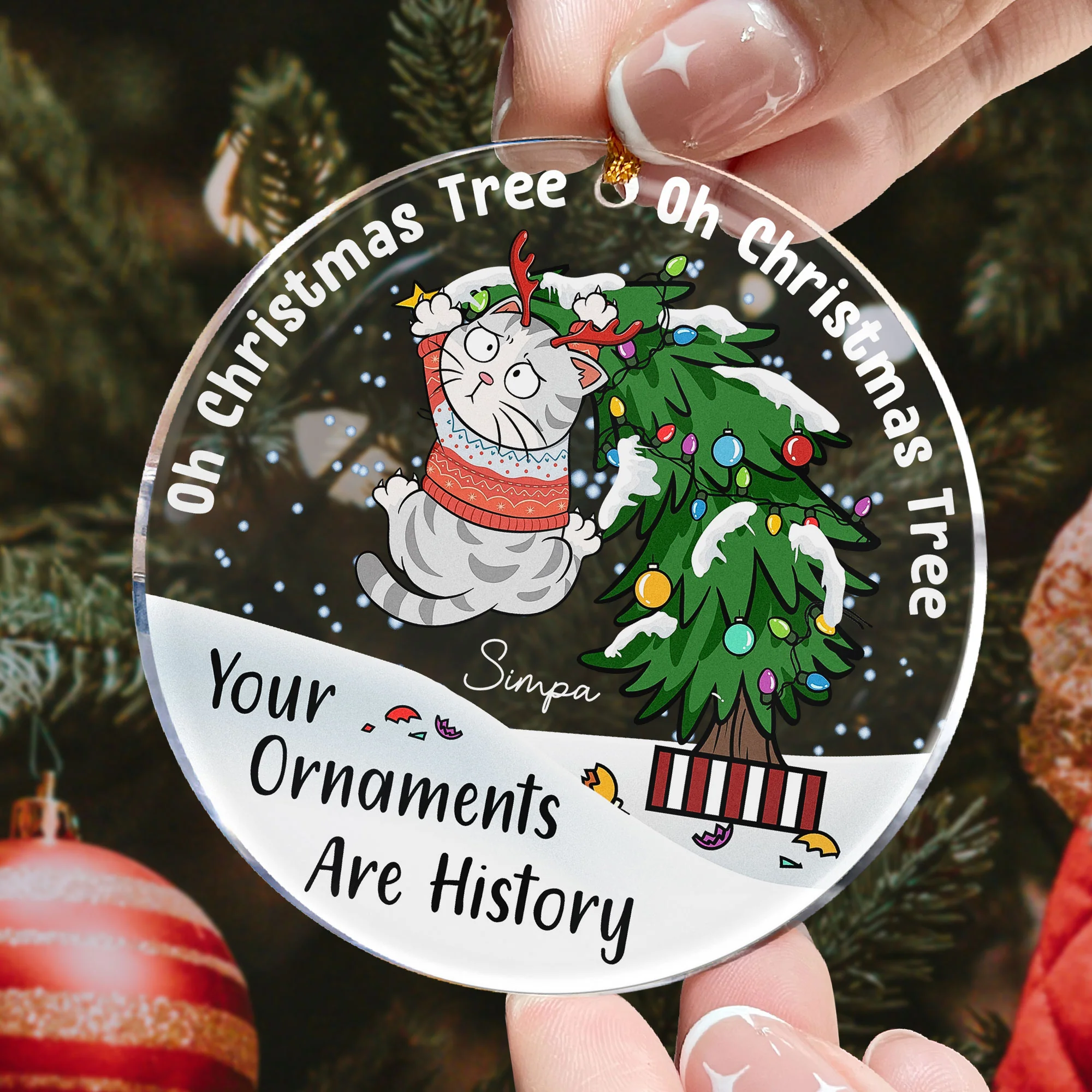 Your Ornaments Are History - Personalized Acrylic Ornament - Image 3