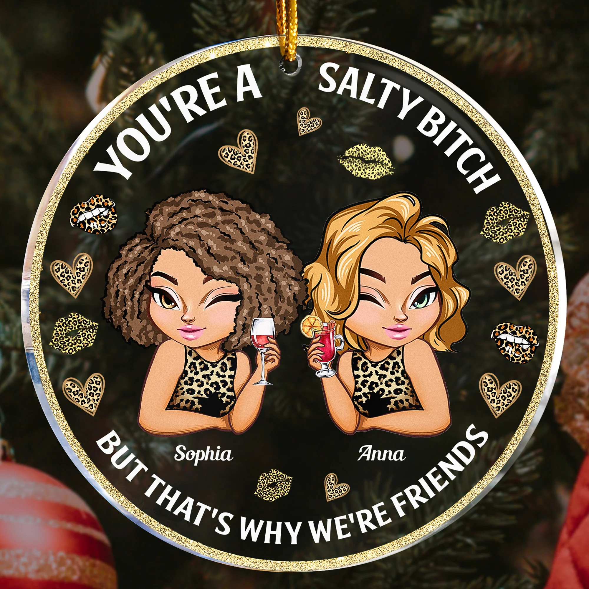 You're A Salty B*tch - Personalized Acrylic Ornament - Image 3
