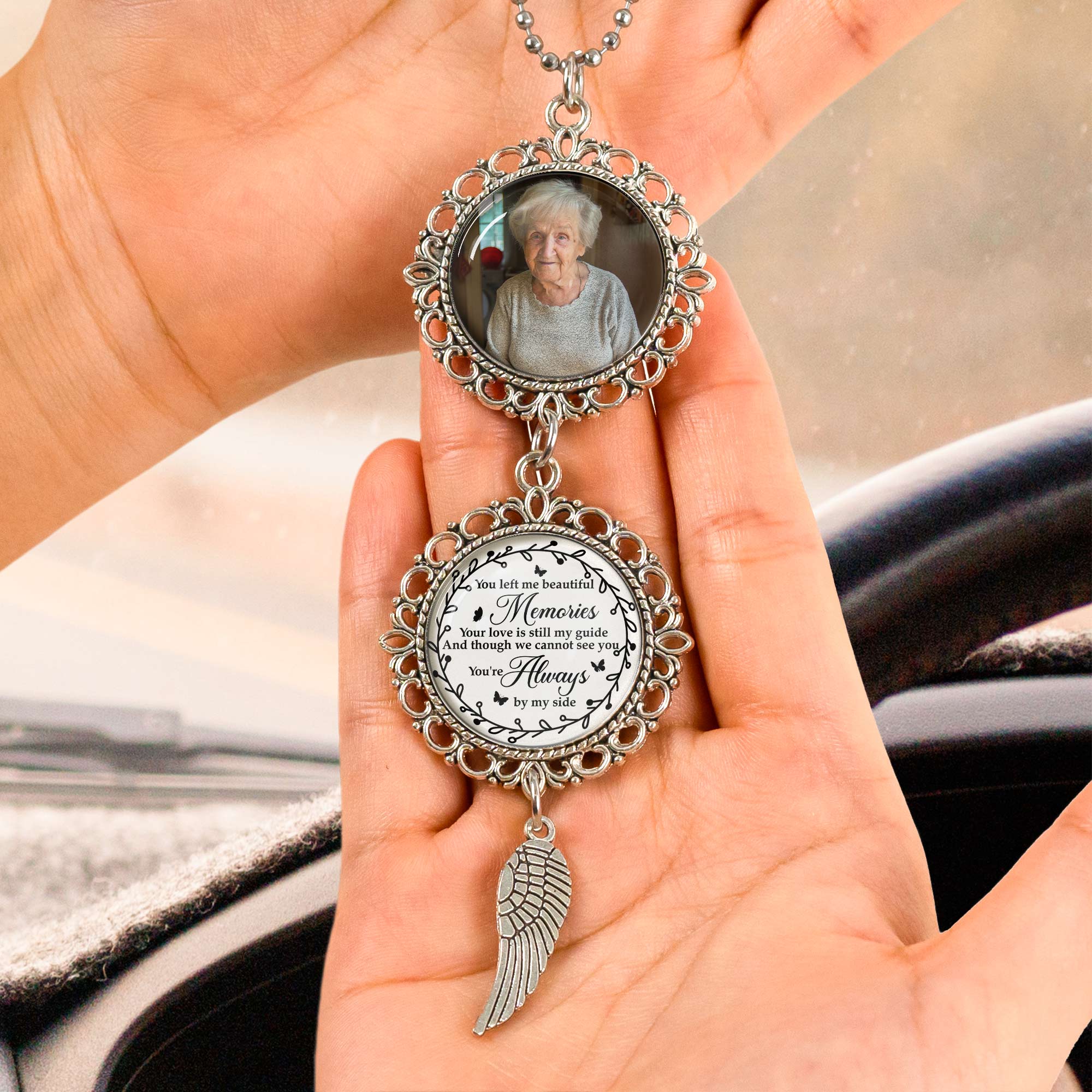 You're Always At My Side - Personalized Photo Car Ornament - Image 4