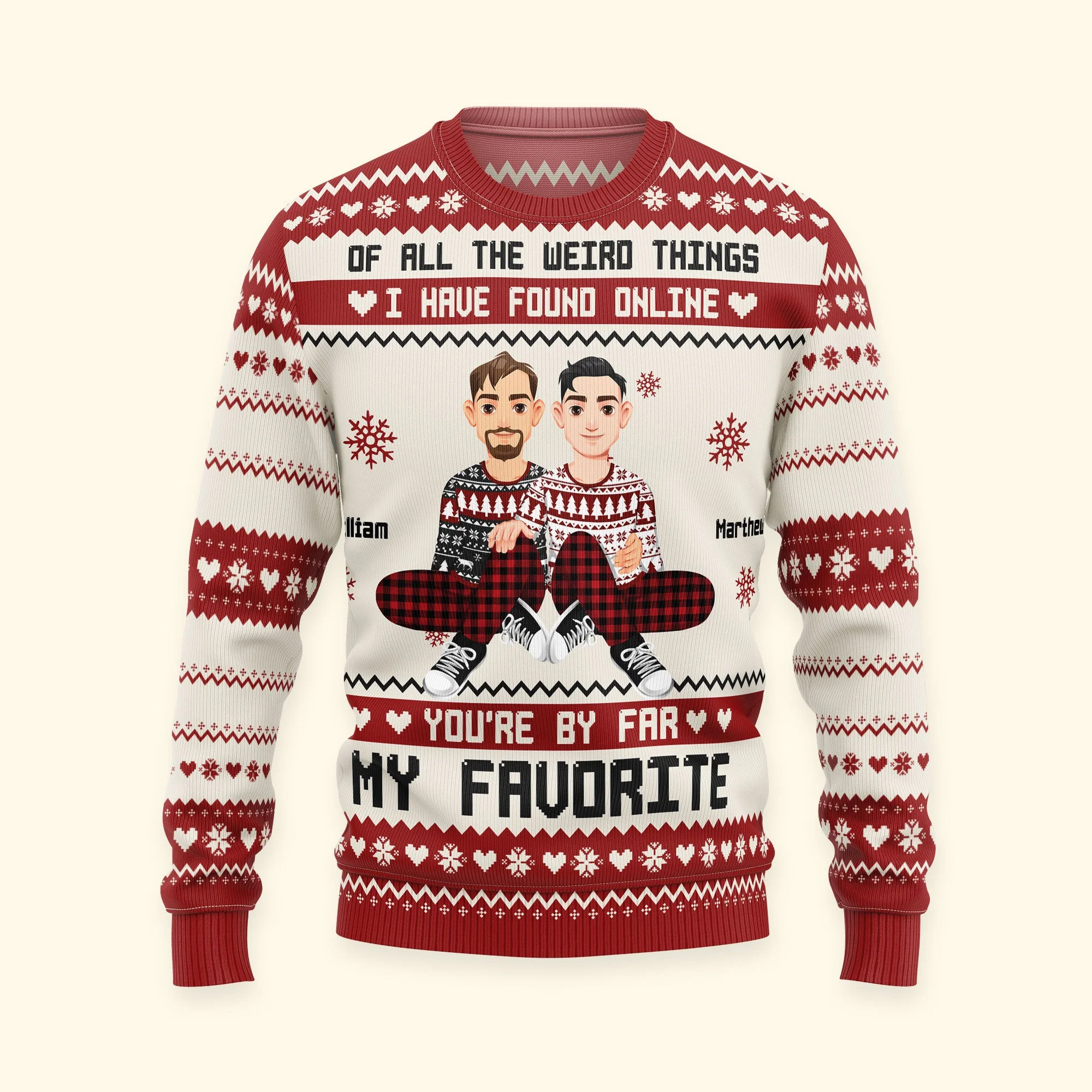 You're By Far My Favorite I Found Online  - Personalized Photo Ugly Sweater - Image 8