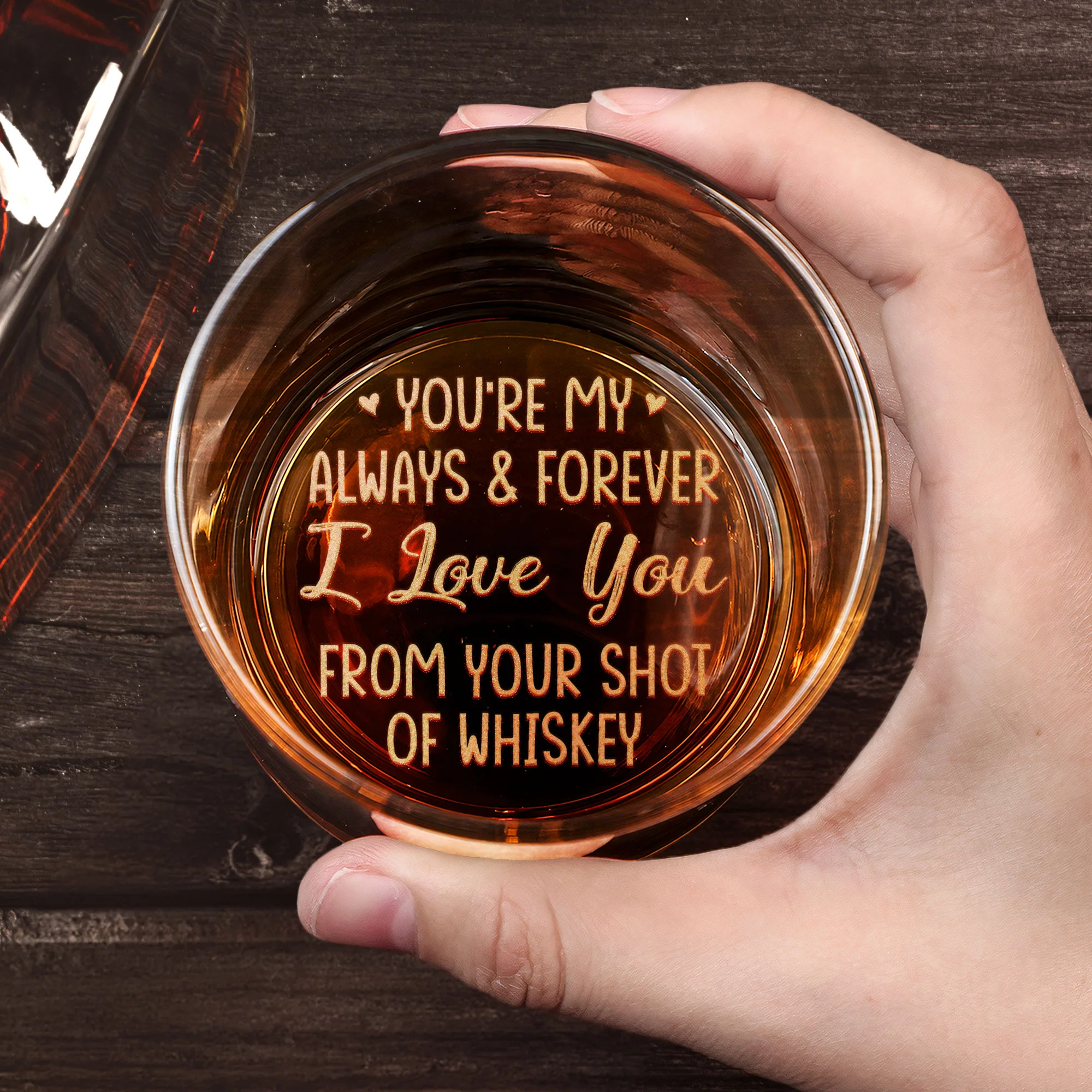 You're My Always & Forever - Personalized Whiskey Glass With Photo - Image 4