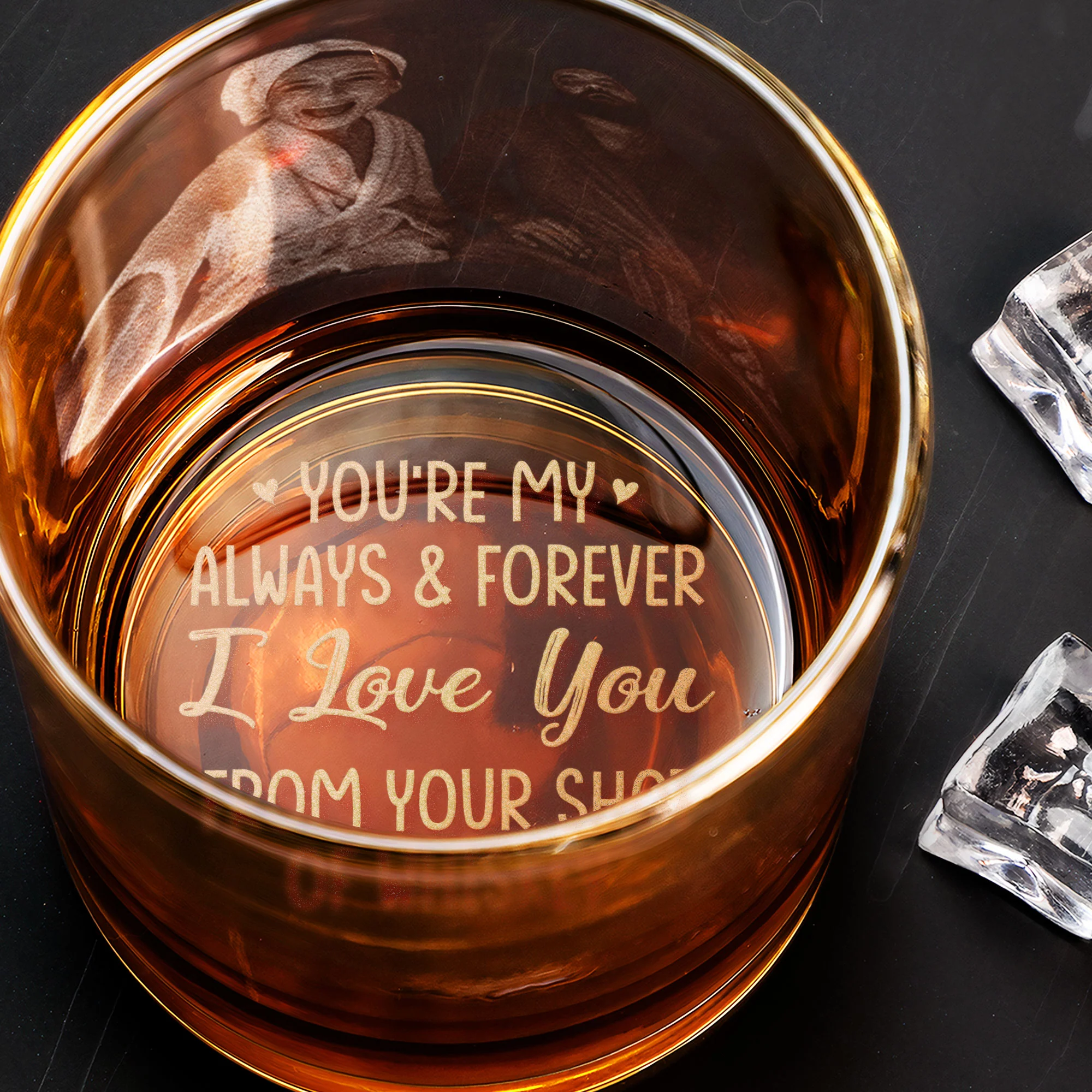 You're My Always & Forever - Personalized Whiskey Glass With Photo - Image 6