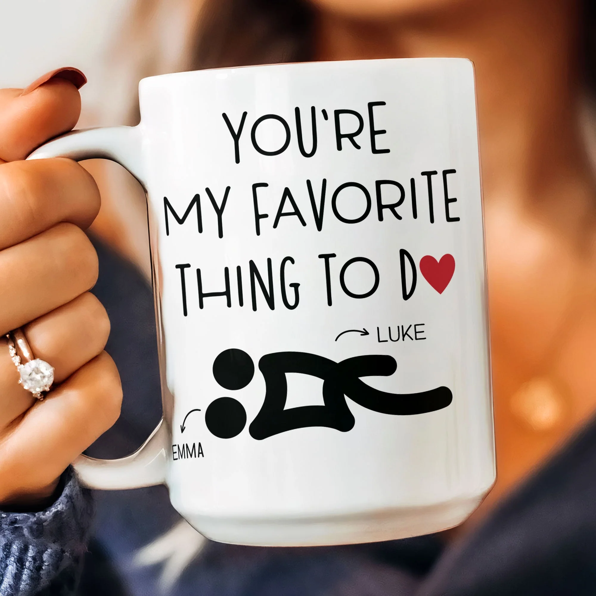 You're My Favorite Thing To Do Funny Couples - Personalized Mug - Image 5