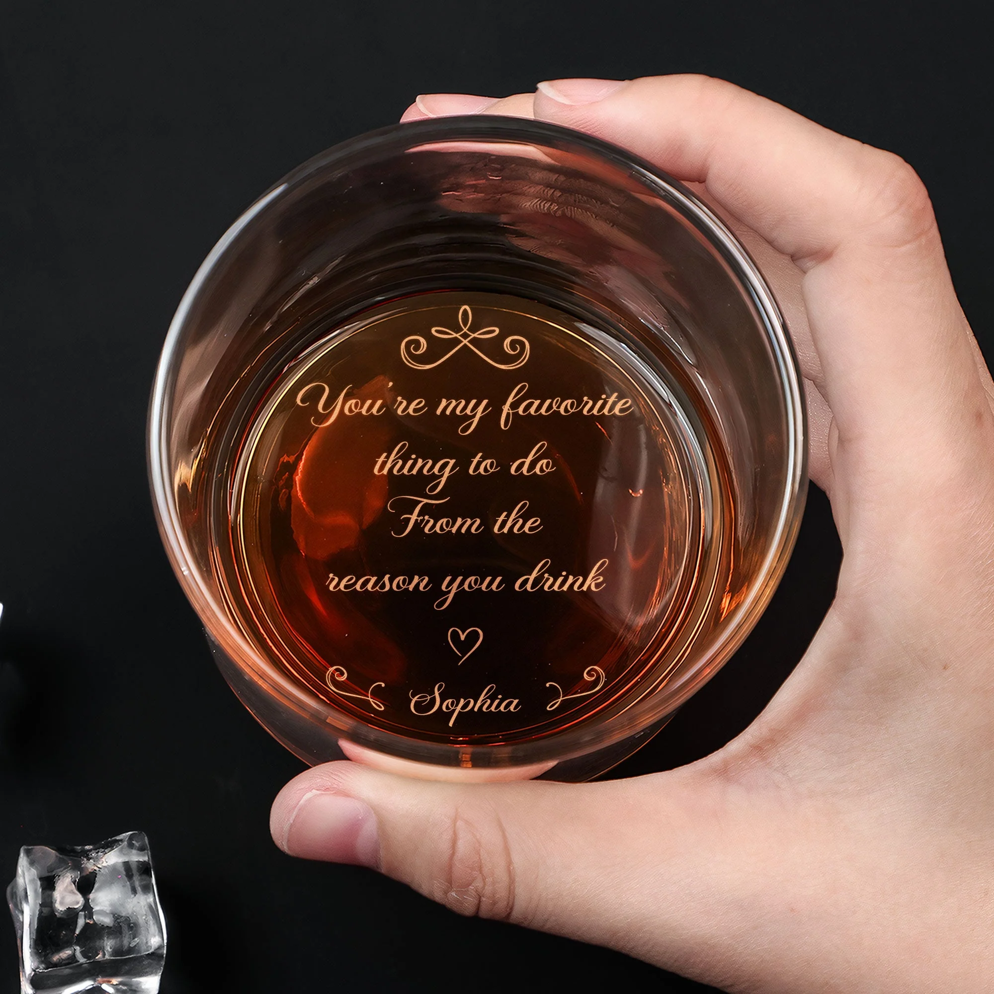 You're My Favorite Thing To Do - Personalized Engraved Whiskey Glass - Image 4