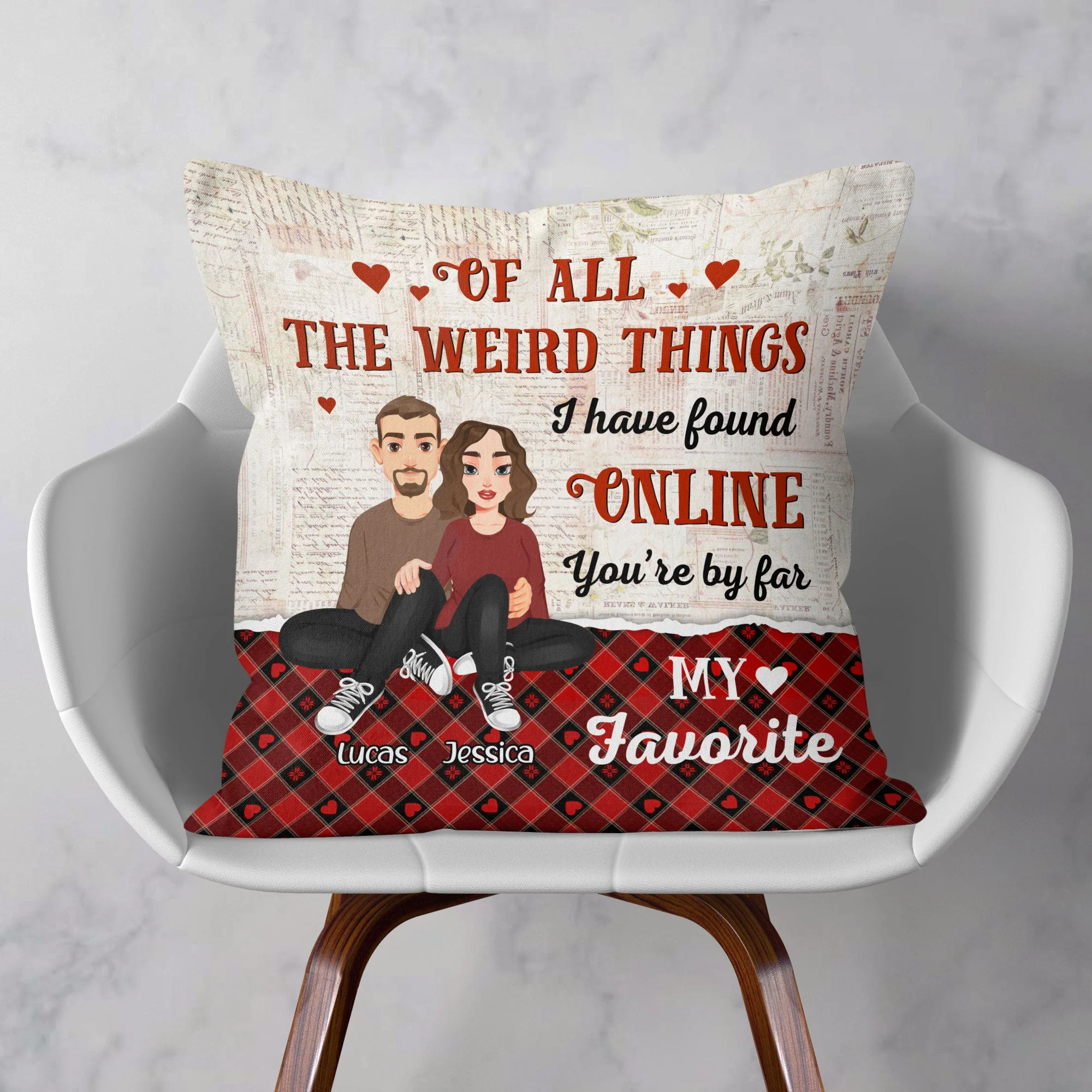 You'Re My Favorite You Are The Best Thing I Found Online - Personalized Pillow (Insert Included) - Image 3