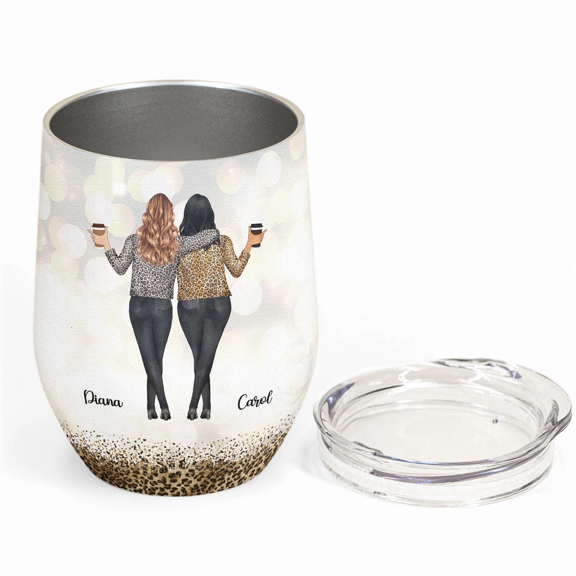 You're My Forever Galentine You Know A Lot Of My Secrets - Personalized Wine Tumbler - Galentine Gift For Besties, Friends, Soul Sisters - Image 2