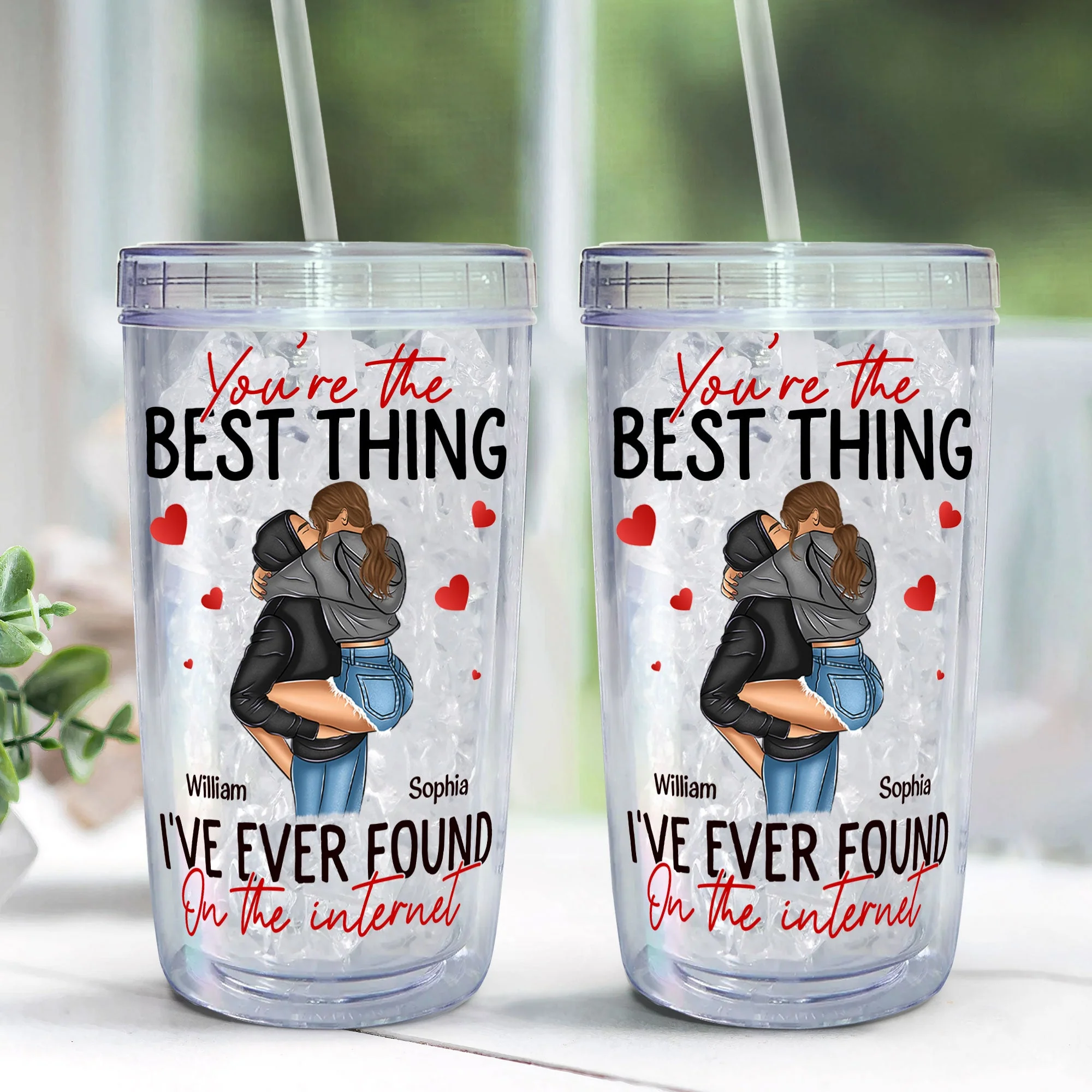 You're The Best Thing I've Ever Found - Personalized Acrylic Tumbler With Straw - Image 3