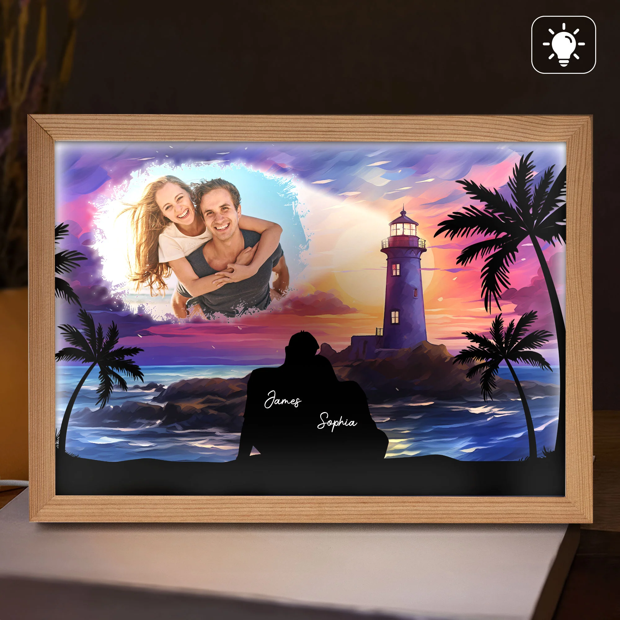 You're The Light Of My Life - Personalized Light Up Photo Frame - Image 2
