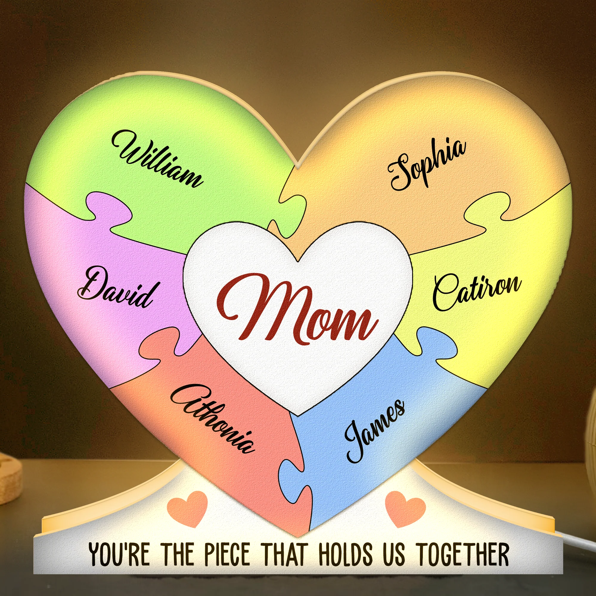 You're The Piece That Holds Us Together - Personalized Light Box - Image 2