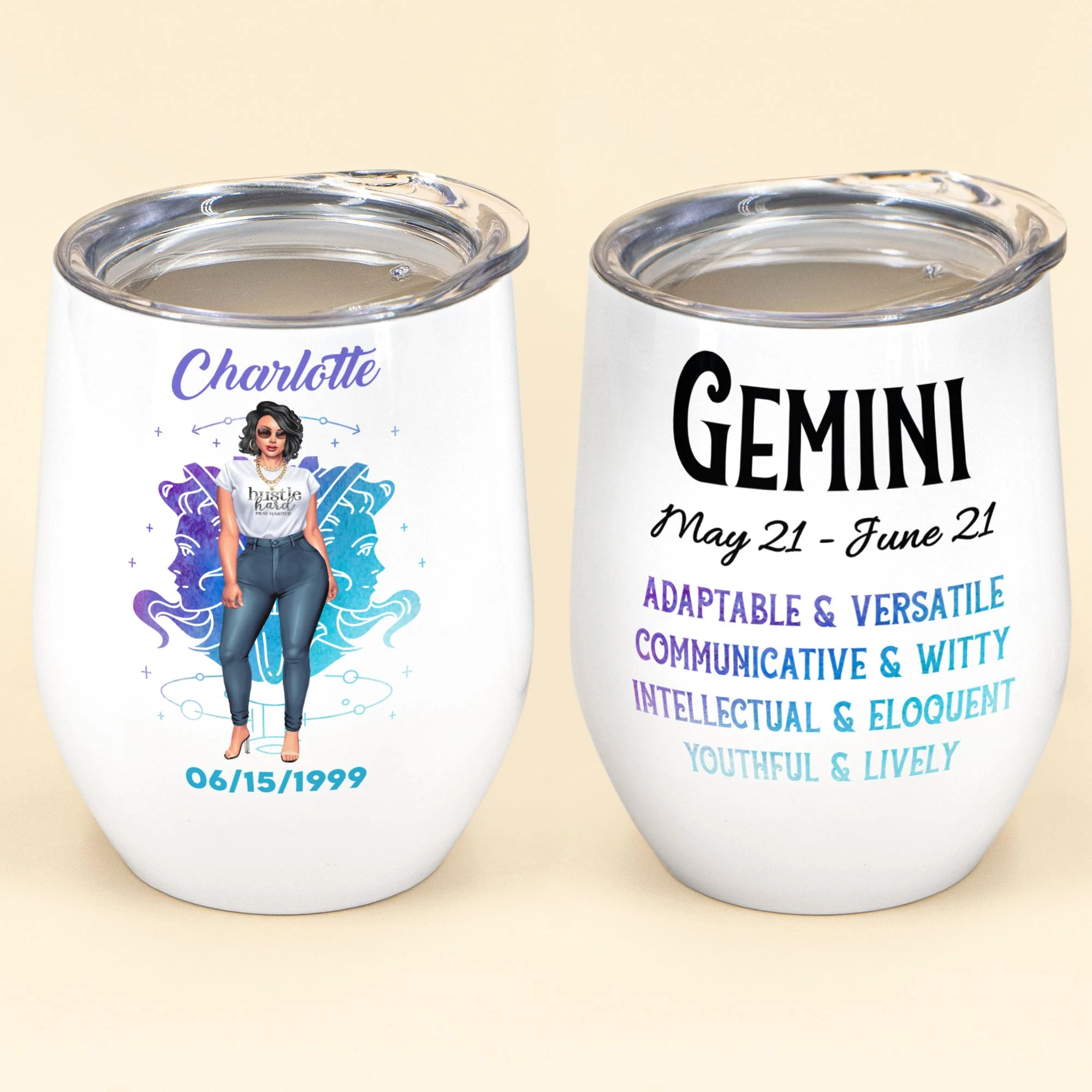 Zodiac Constellation - Personalized Wine Tumble - Image 2