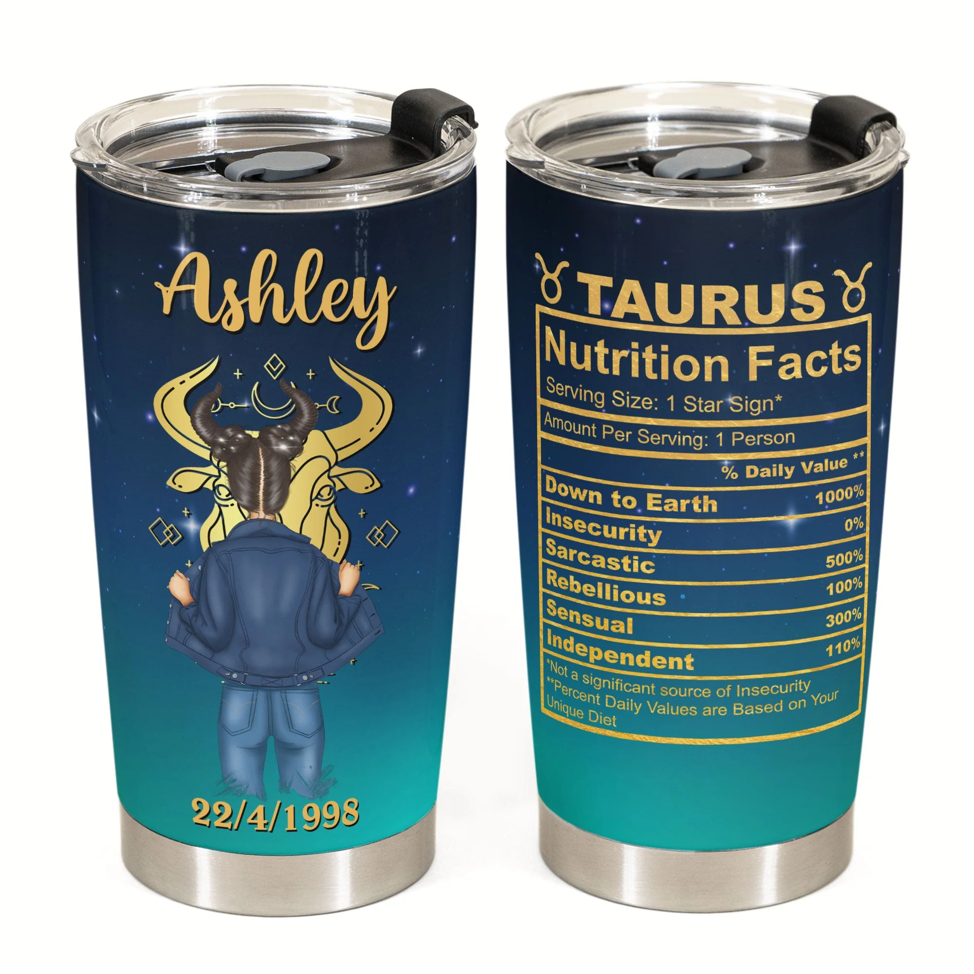 Zodiac Nutrition Facts - Personalized Tumbler Cup - Image 2