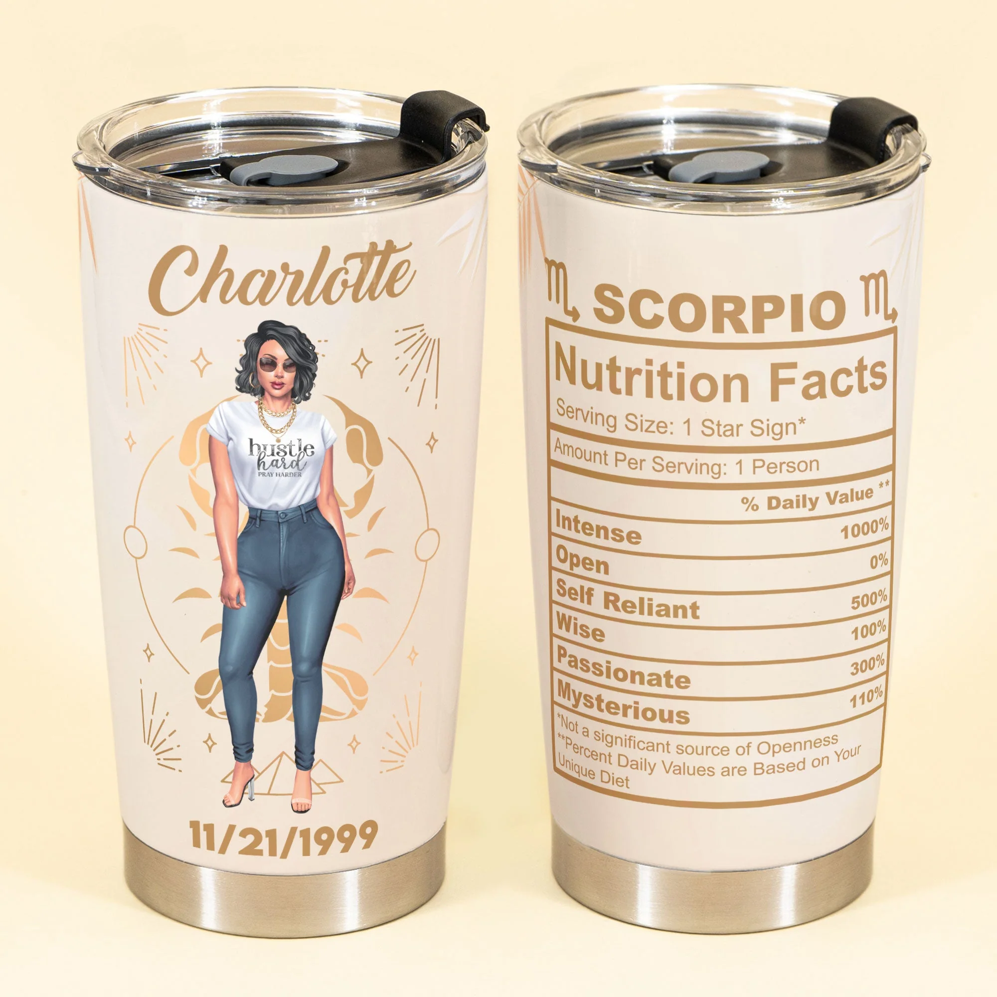 Zodiac Nutrition Facts Ver 2 - Personalized Tumbler Cup - Image 2
