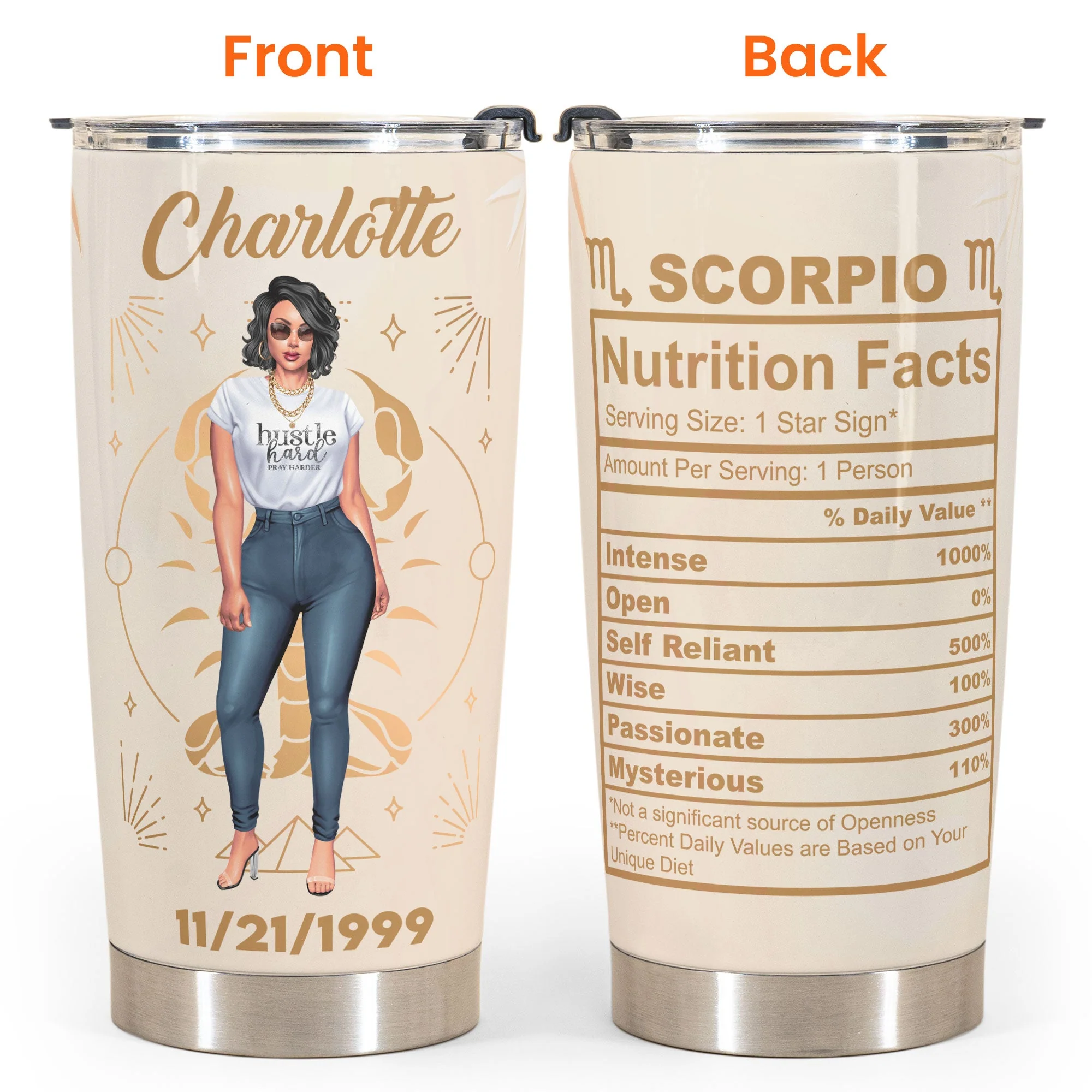 Zodiac Nutrition Facts Ver 2 - Personalized Tumbler Cup - Image 4
