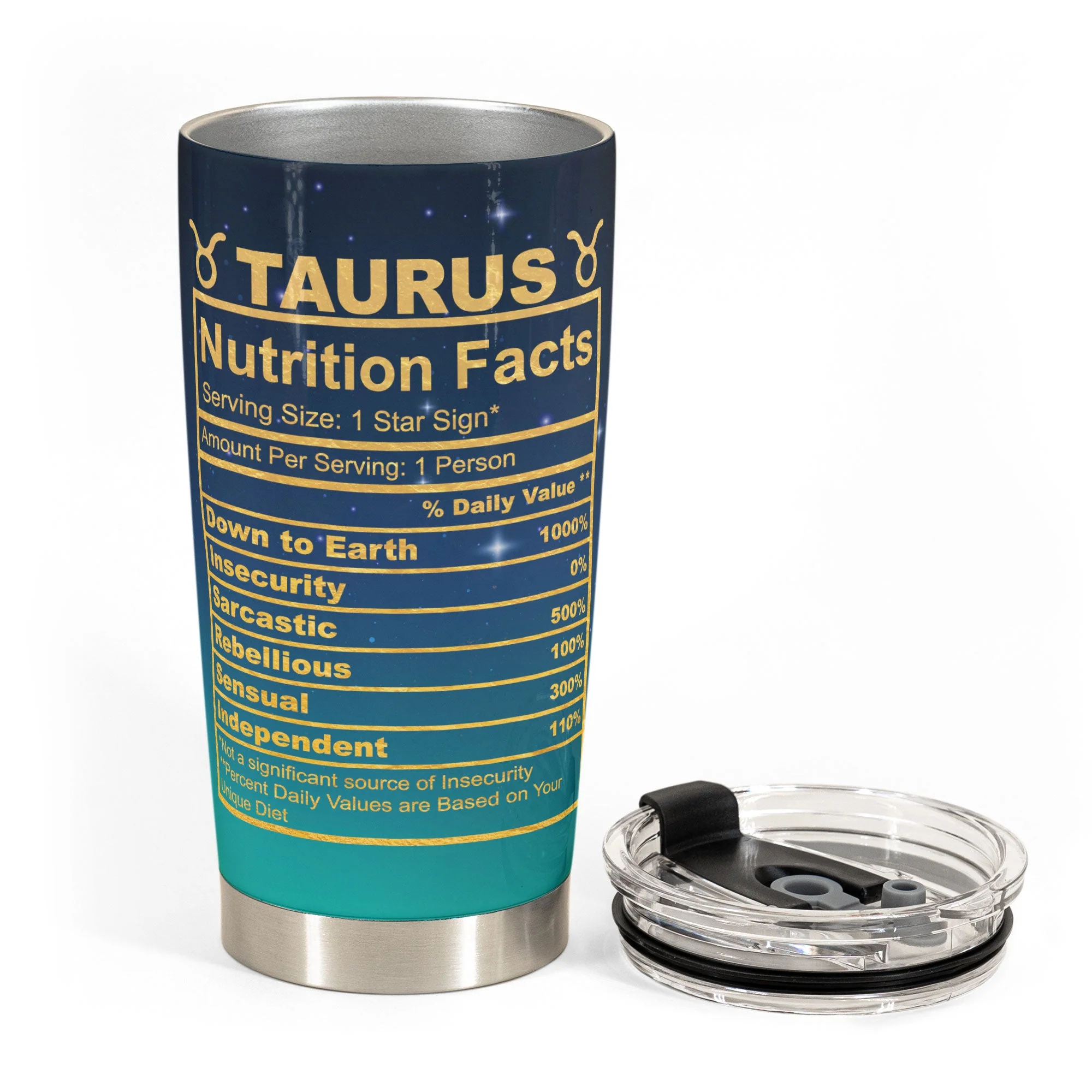 Taurus Nutrition Facts - Personalized Tumbler Cup - Birthday Gift For Astrology Lovers, Gift For Daughter, Sister, Besties - Image 3