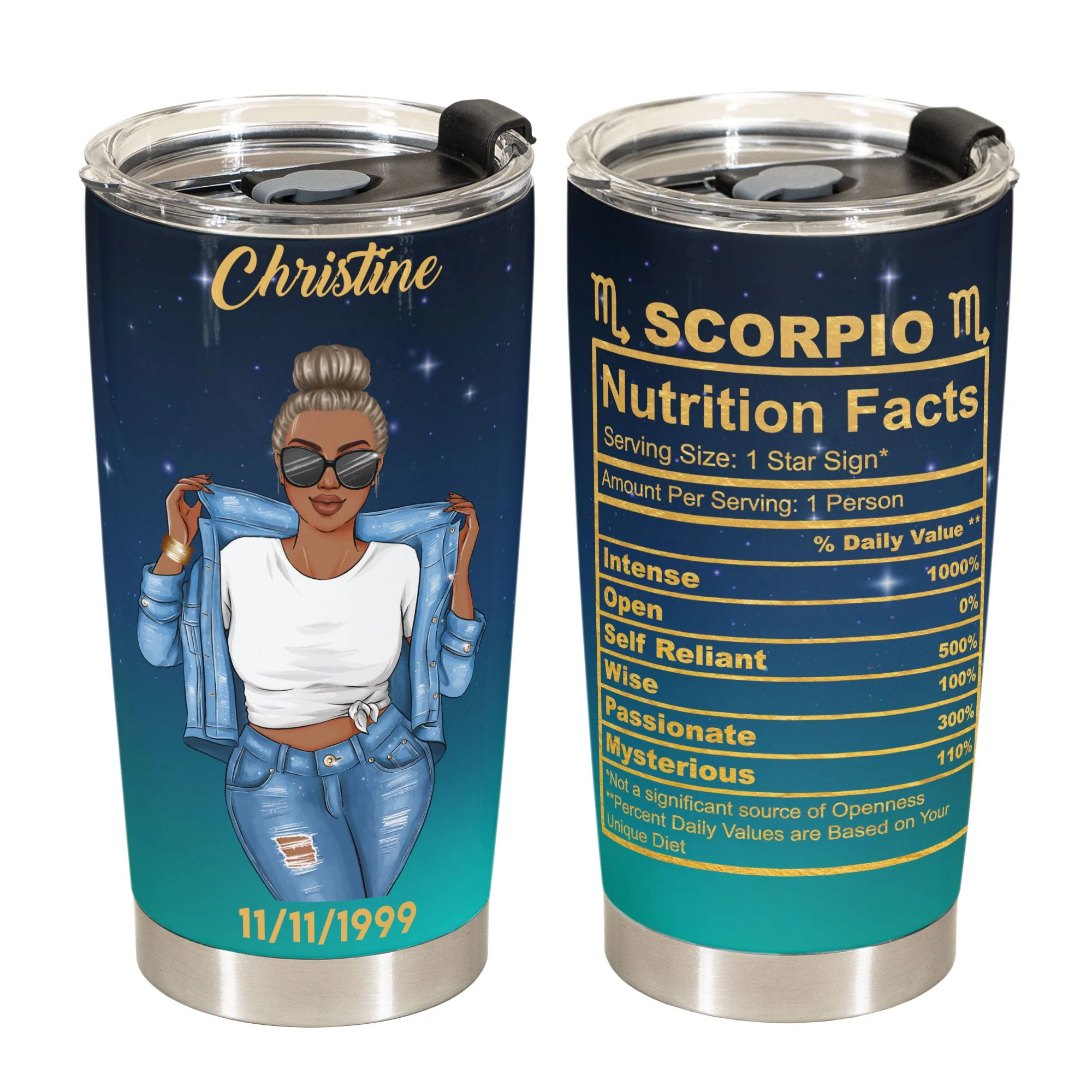 Scorpio Nutrition Facts - Personalized Tumbler Cup - Birthday Gift For Astrology Lovers, Gift For Daughter, Sister, Besties - Image 2
