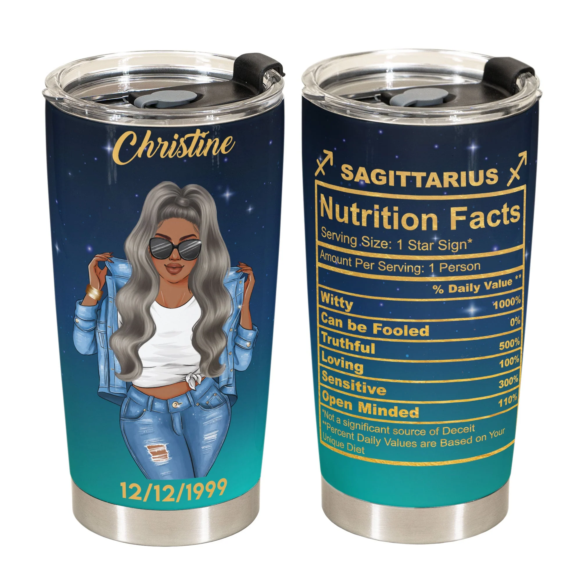 Sagittarius Nutrition Facts - Personalized Tumbler Cup - Birthday Gift For Astrology Lovers, Gift For Daughter, Sister, Besties - Image 2