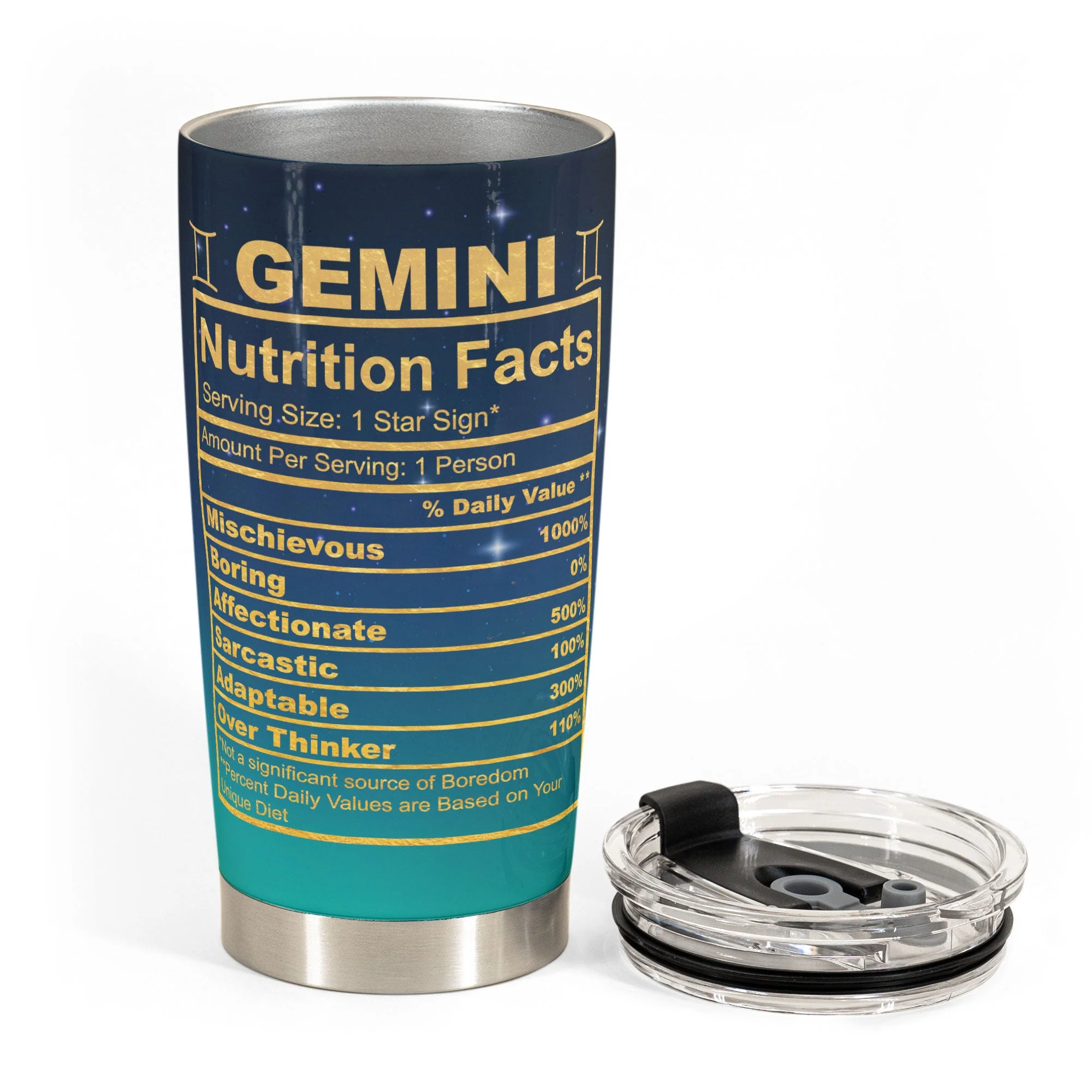 Gemini Nutrition Facts - Personalized Tumbler Cup - Image 3